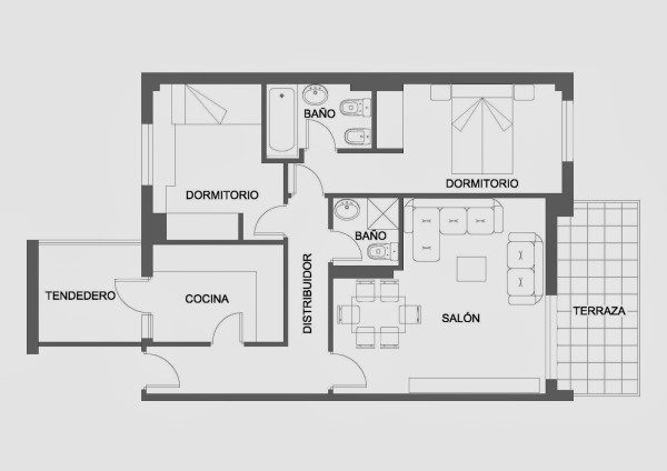 Disseny i distribucio d'un pis a les refomes Barcelona